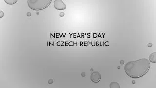 New year‘s day in czech republic