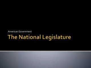 The National Legislature