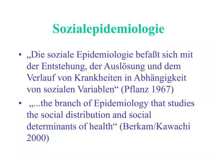 sozialepidemiologie