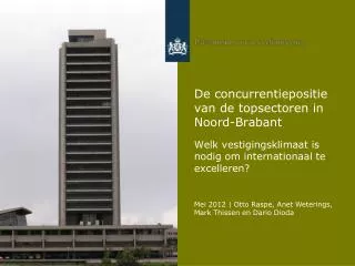 de concurrentiepositie van de topsectoren in noord brabant