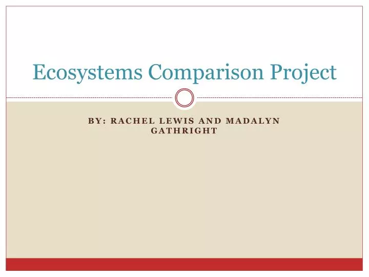ecosystems comparison project