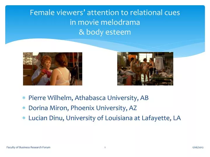 female viewers attention to relational cues in movie melodrama body esteem