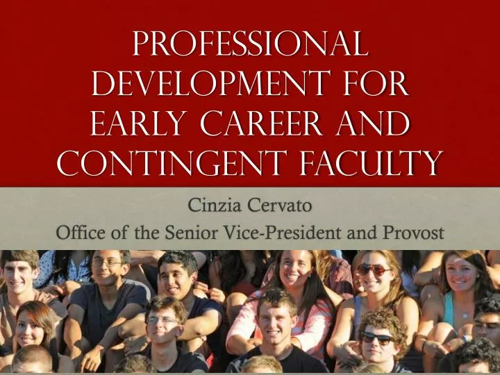 professional development for early career and contingent faculty
