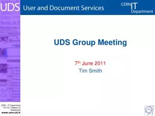 UDS Group Meeting