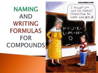 NAMING AND WRITING FORMULAS FOR COMPOUNDS