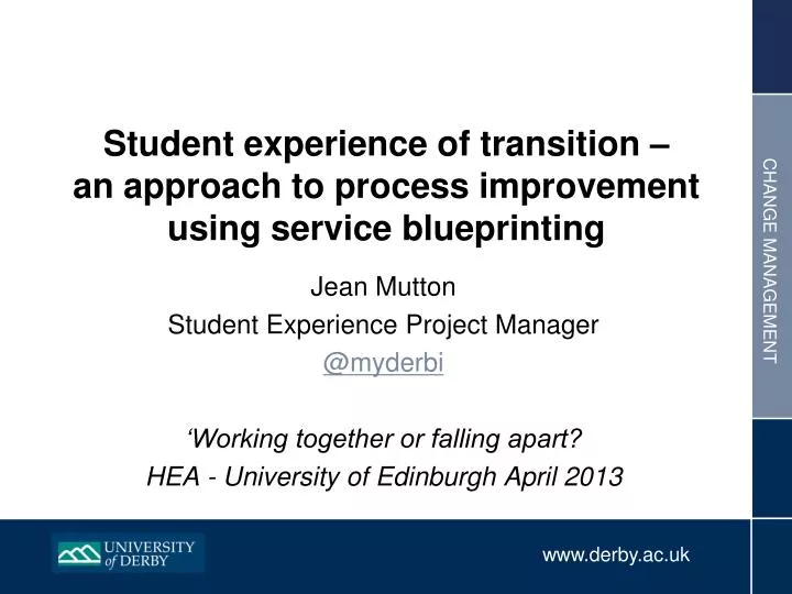 student experience of transition an approach to process improvement using service blueprinting