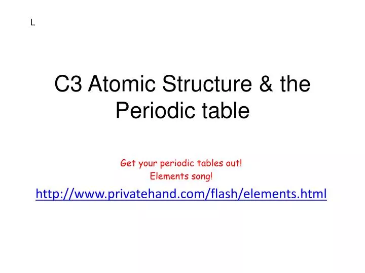c3 atomic structure the periodic table