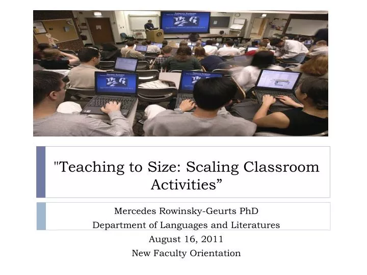 teaching to size scaling classroom activities