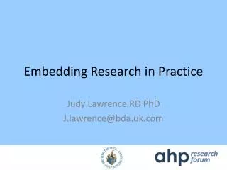 Embedding Research in Practice