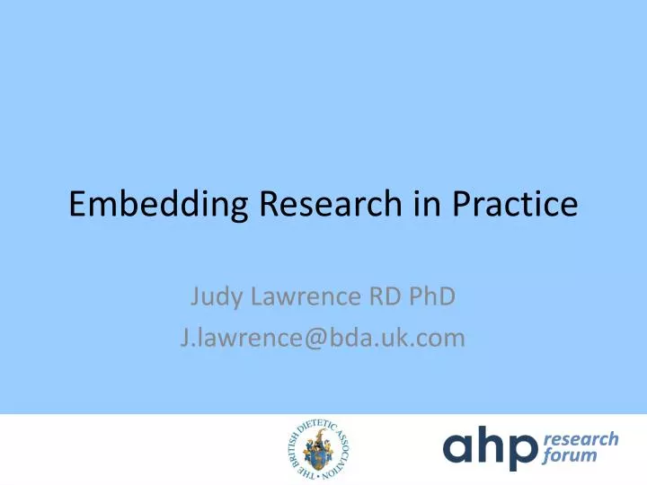 embedding research in practice