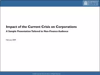 Impact of the Current Crisis on Corporations
