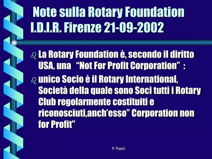 note sulla rotary foundation i d i r firenze 21 09 2002