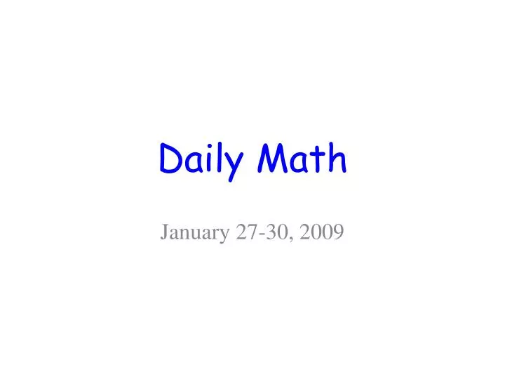 daily math