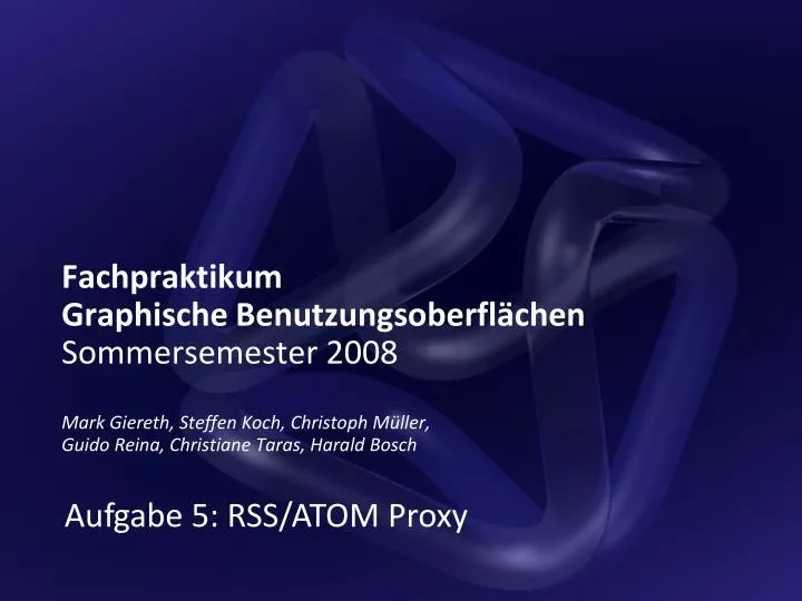 fachpraktikum graphische benutzungsoberfl chen sommersemester 2008