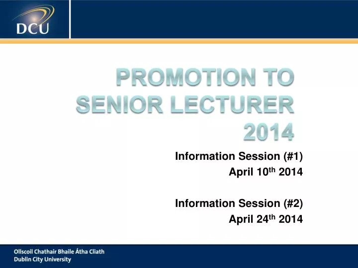 promotion to senior lecturer 2014