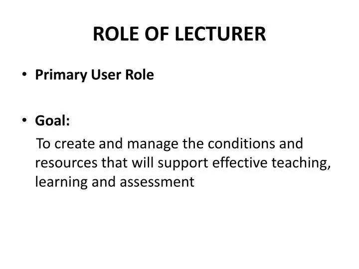 role of lecturer