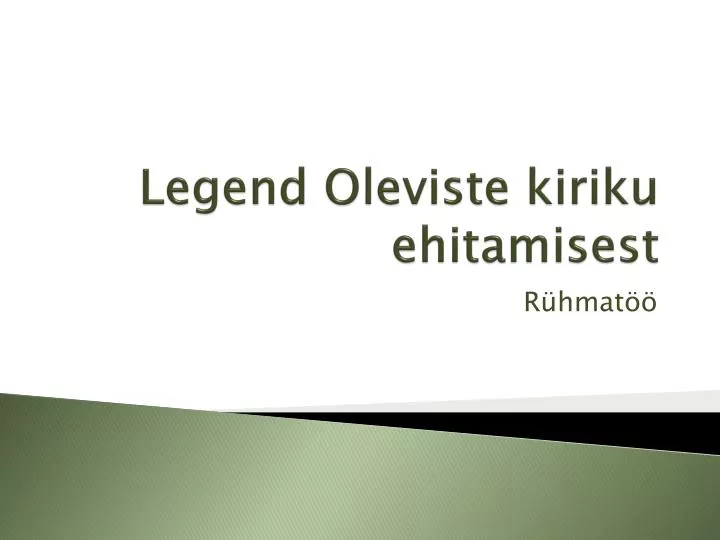 legend oleviste kiriku ehitamisest