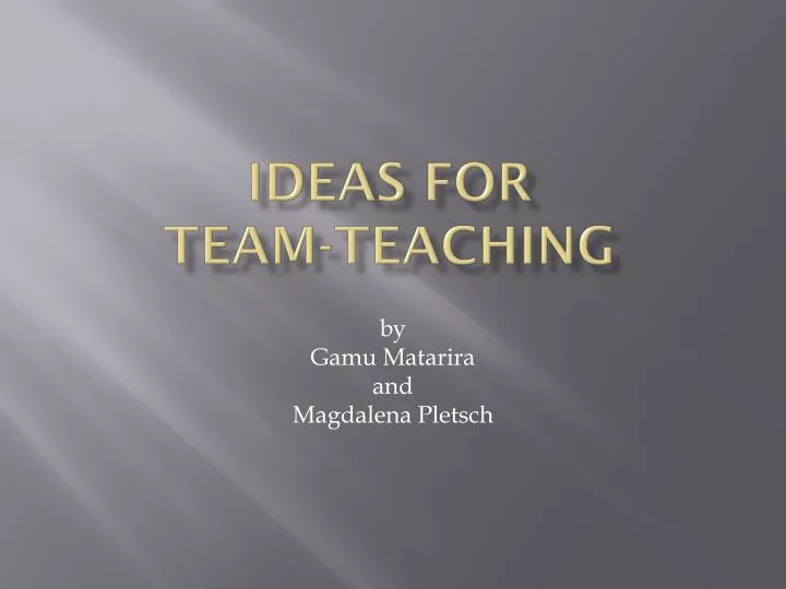 ideas for team teaching