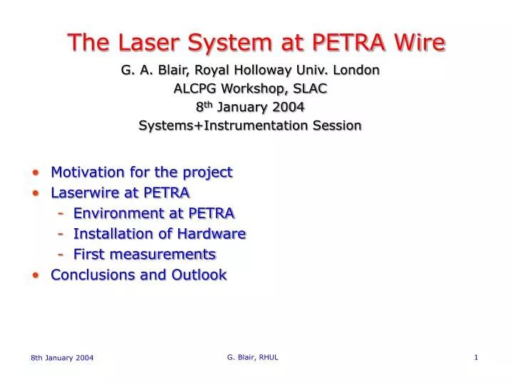 the laser system at petra wire