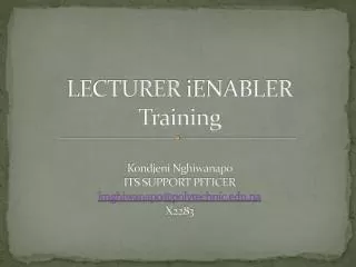 LECTURER iENABLER Training