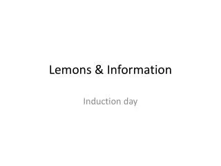 Lemons &amp; Information
