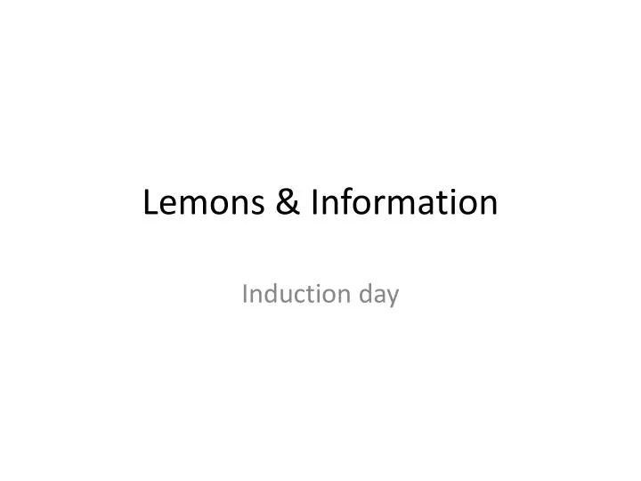 lemons information