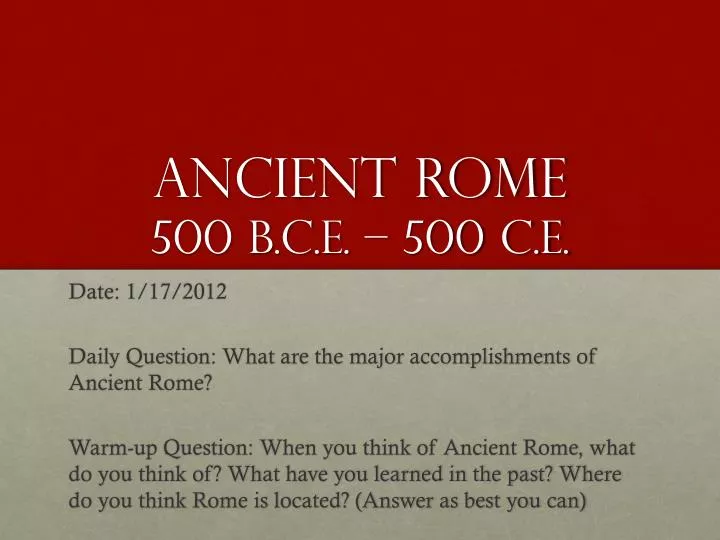 ancient rome 500 b c e 500 c e