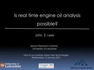 Is real time engine oil analysis possible?