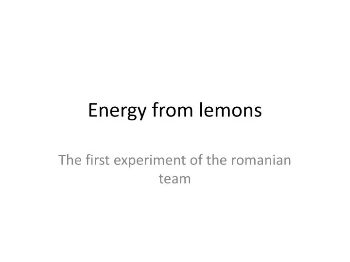 energy from lemons