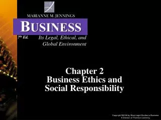 Chapter 2 Business Ethics and Social Responsibility