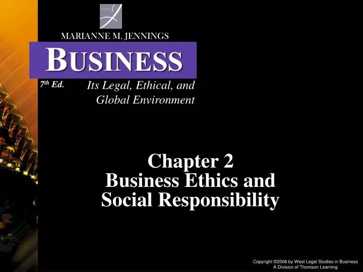 chapter 2 business ethics and social responsibility