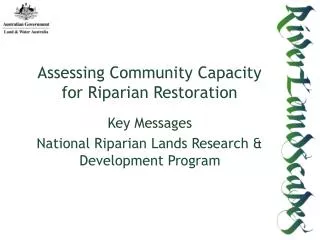 Assessing Community Capacity for Riparian Restoration