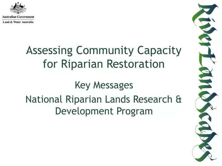 assessing community capacity for riparian restoration