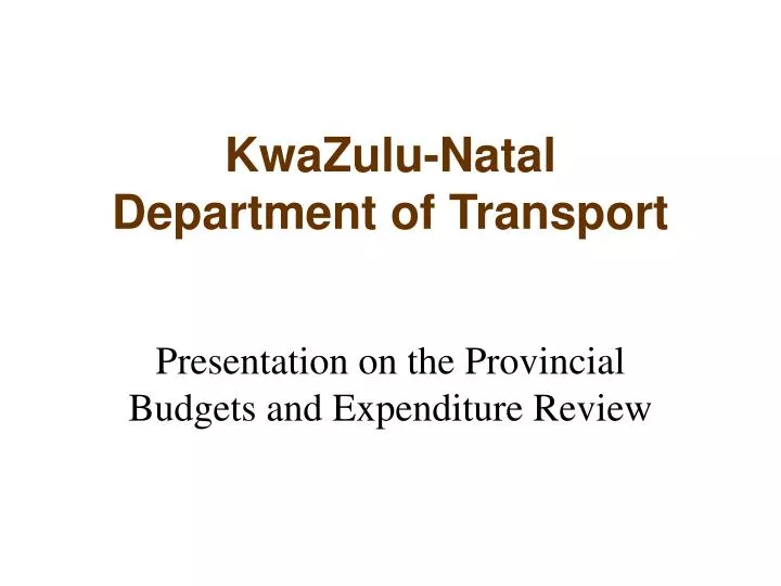 kwazulu natal department of transport