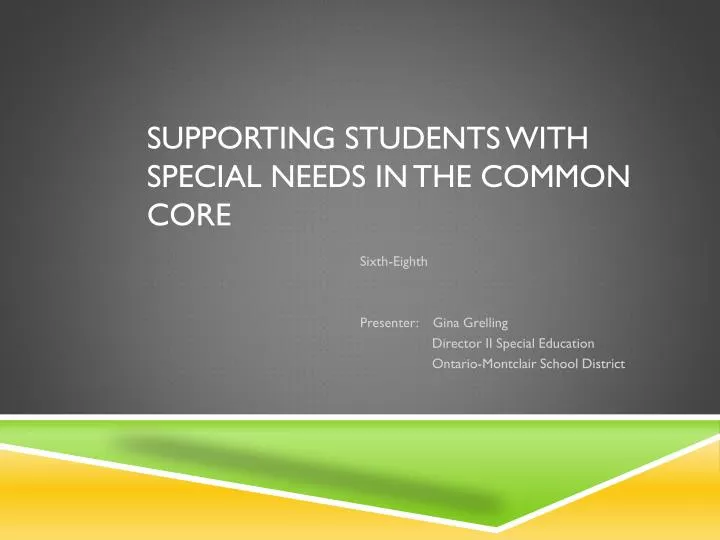 supporting students with special needs in the common core