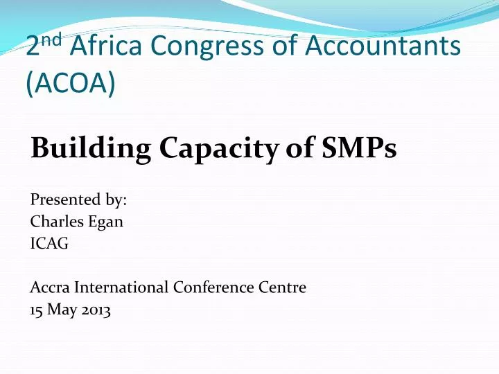 2 nd africa congress of accountants acoa
