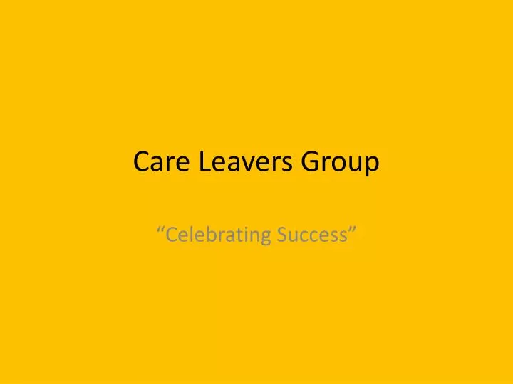 care leavers group