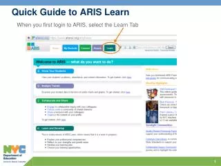 Quick Guide to ARIS Learn