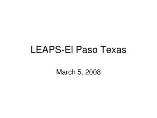 LEAPS-El Paso Texas