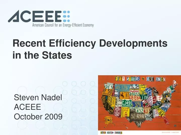 recent efficiency developments in the states