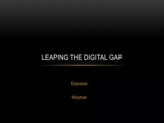 Leaping the digital ga p