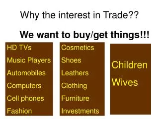 Why the interest in Trade ??