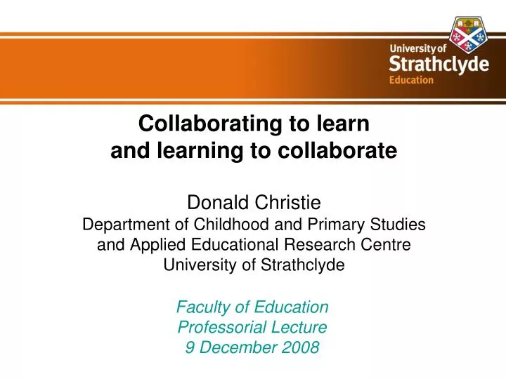 faculty of education professorial lecture 9 december 2008