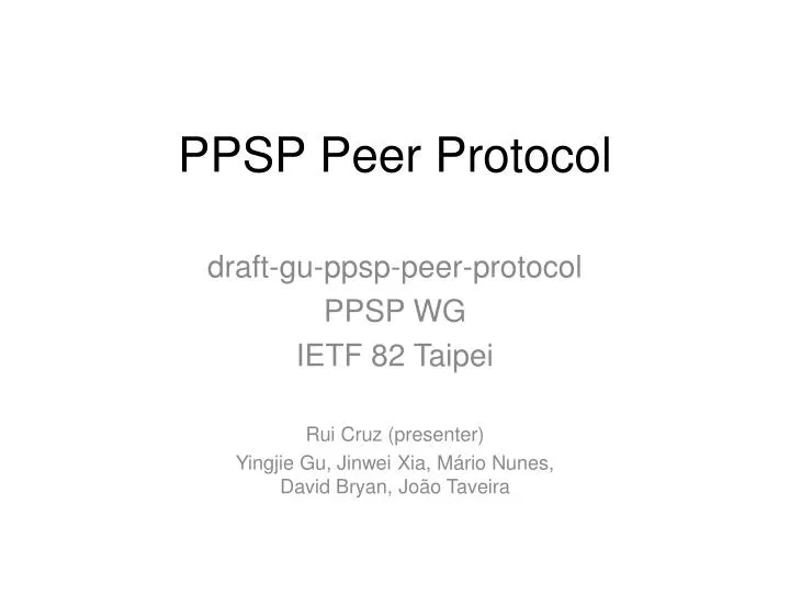 ppsp peer protocol