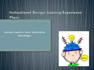Instructional Design: Leaning Experience Plans