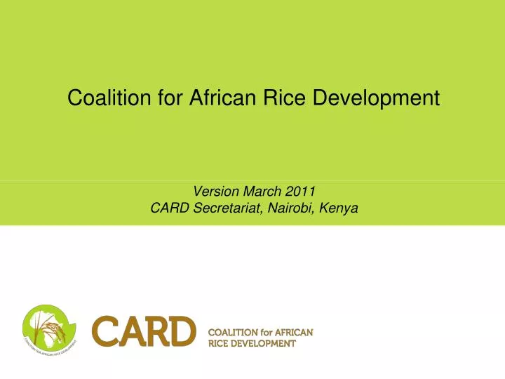 coalition for african rice development