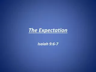 The Expectation