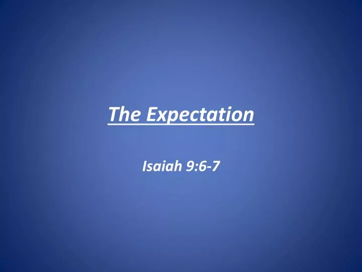 the expectation