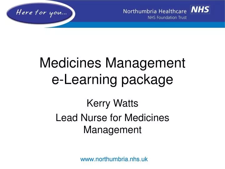 medicines management e learning package