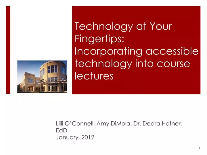 technology at your fingertips incorporating accessible technology into course lectures